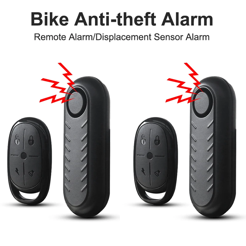 Wireless Bike Alarm Anti-theft Vibration Bicycle Alarm Waterproof Motorcycle Alert Remote Control Security Burglar 110dB Sound