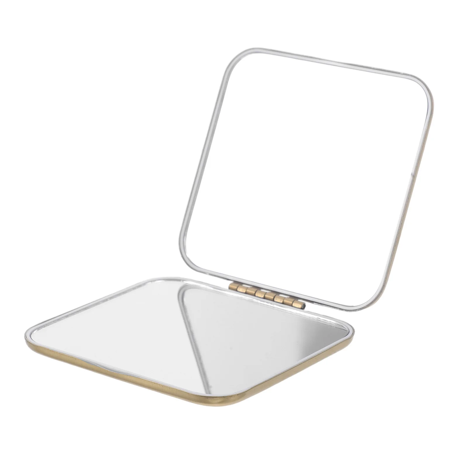 

Travel Compact Makeup Mirror Foldable Metal Double-Sided Pocket Mirror Portable Handheld Beauty Purse Golden