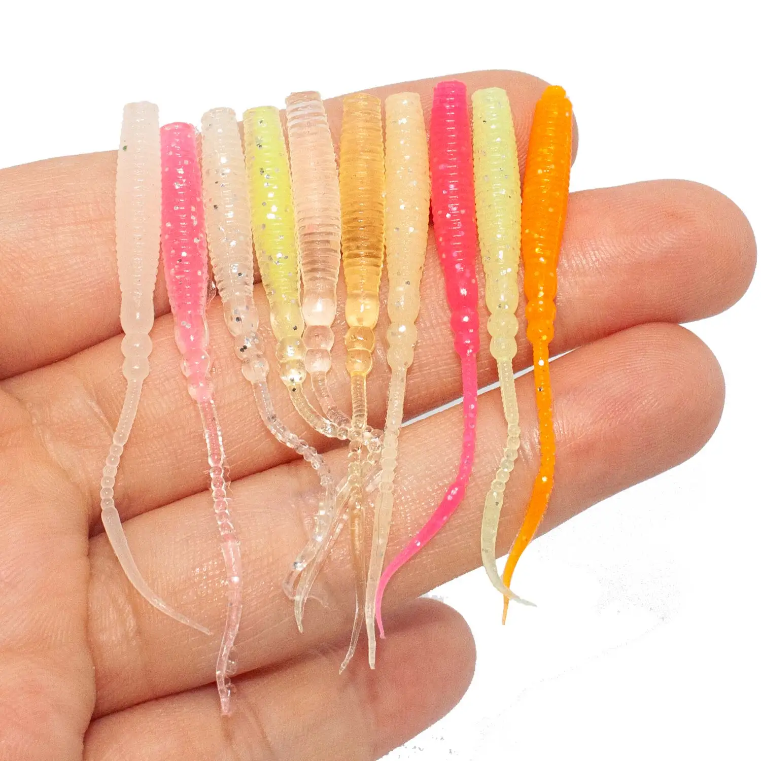 5.7cm 0.4g Pin Worm Ribs Slugs Ajing Soft Bait Dropshot Rock Fishing Soft Baits Shad Fly Carp UL Fishing Silicon Fishing