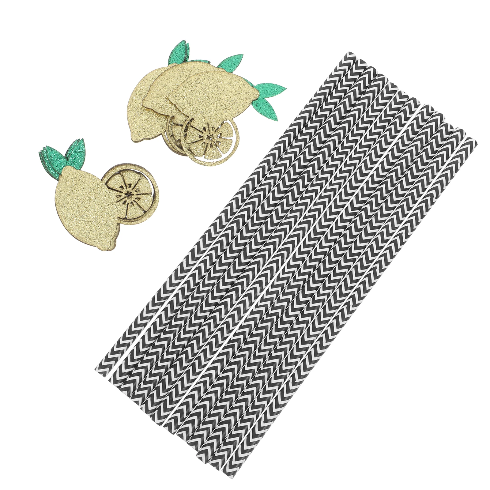 

12pcs / Pack Fruit Lemon Insert Straws Drinking Straw For Birthday Party Supplies (Assorted Color)