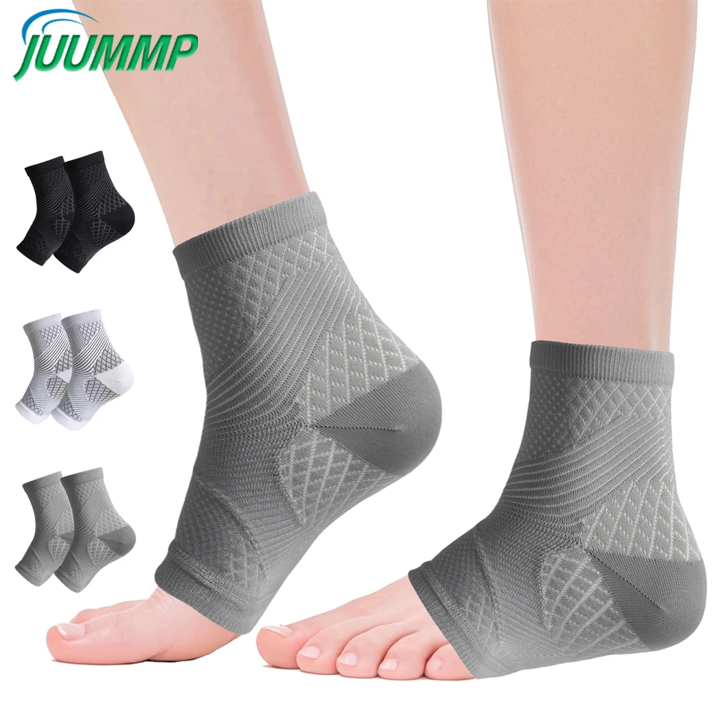 1Pair Neuropathy Compression Socks, Ankle Sleeve with Arch Support for Plantar Fasciitis, Heel Pain Relief, Foot Swelling