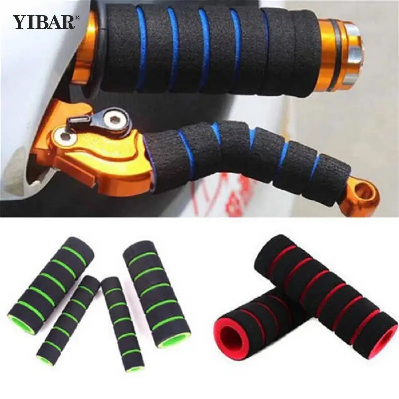 4pcs/Set Universal Grip Comfort Sponge Foam Handle Bar Motorcycle Scooter Bicycle, 2pcs Handlebar Grip Cover + 2pcs Levers Cover