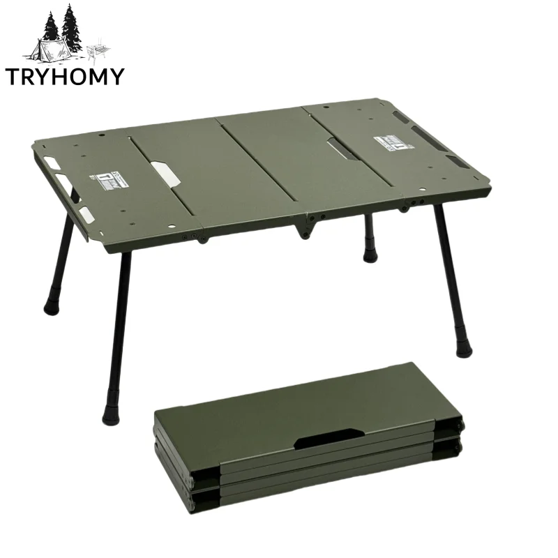 Folding Camping Table Lightweight Portable Aluminum Alloy Table Storage Rack Side Furnace Rack Camping Table Cool Camping Gear