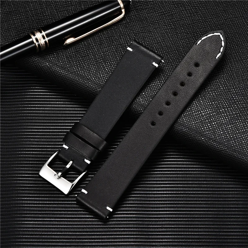 Quick Release Leather Watchbands 18mm 20mm 22mm 24mm Casual Belt Smart Watch Strap Soft Matte Bracelet Wrist Watch Band