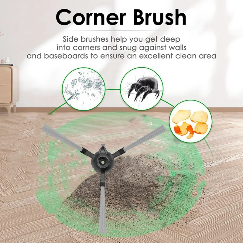 12 Pcs Side Brush For Xiaomi E5 / C108 Robot Vacuum Cleaner Parts Replacement