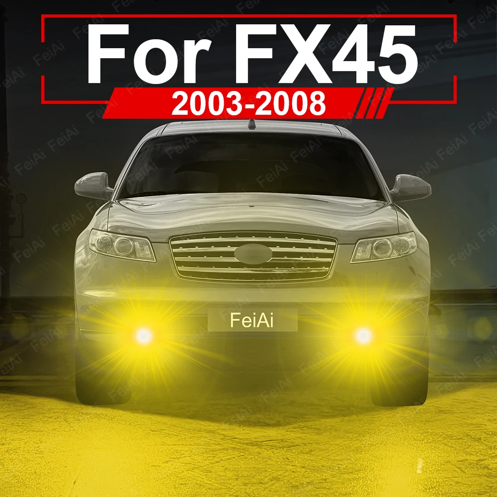 

Передние противотуманные фары светодиодные для Inifiniti FX45 2003 2004 2005 2006 2007 2008 Двойные цвета Белый Желтый Янтарный Противотуманные фары FX45 Аксессуары