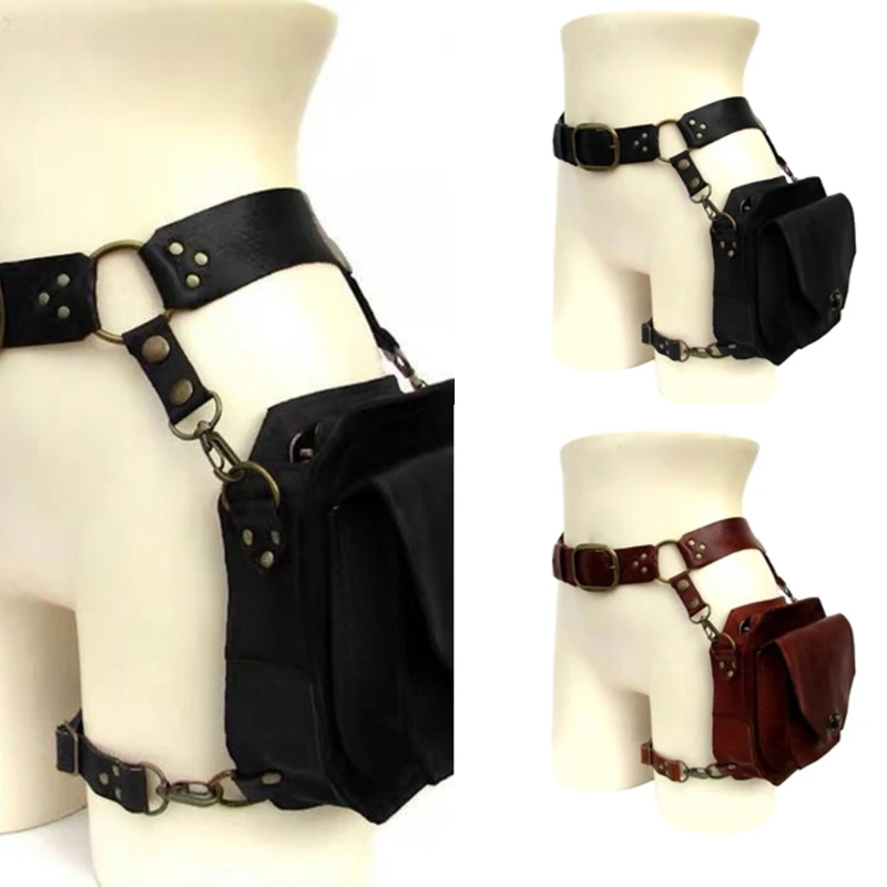 Medieval Waist Belt Drop Leg Bag Steampunk Waist Pack Thigh Bag Leather Fanny Bag Motorcycle Waist Belt Drop Leg Bag