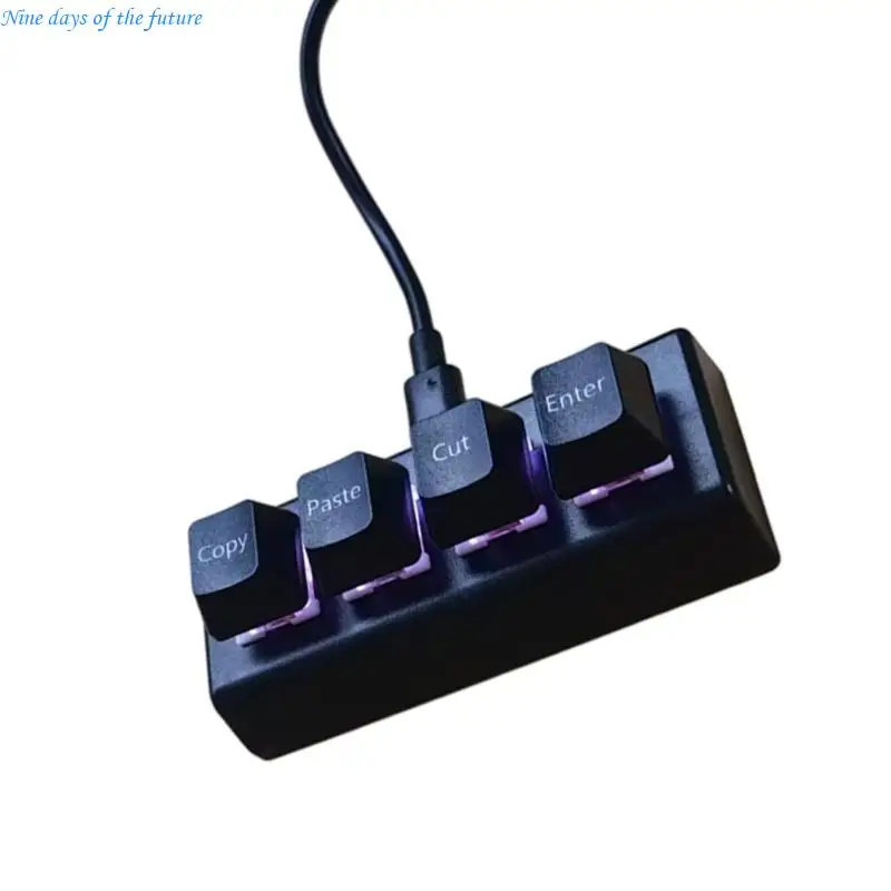 Fast Response 4 USB Corded Programmable Keyboard for Quick Input in Urgent Tasks and Competitive Gaming E65A