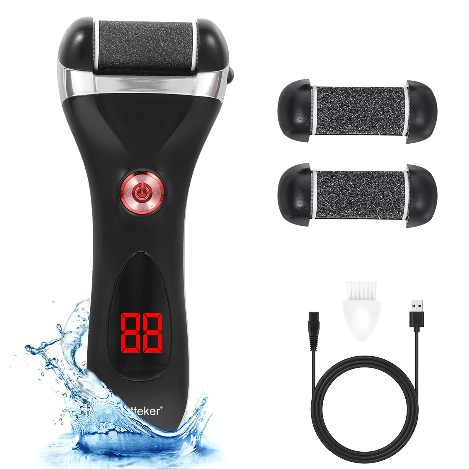 

Hatteker Electric Foot File Callus Remover - Rechargeable Pedicure Tool for Hard Dry Skin Home Care Kit