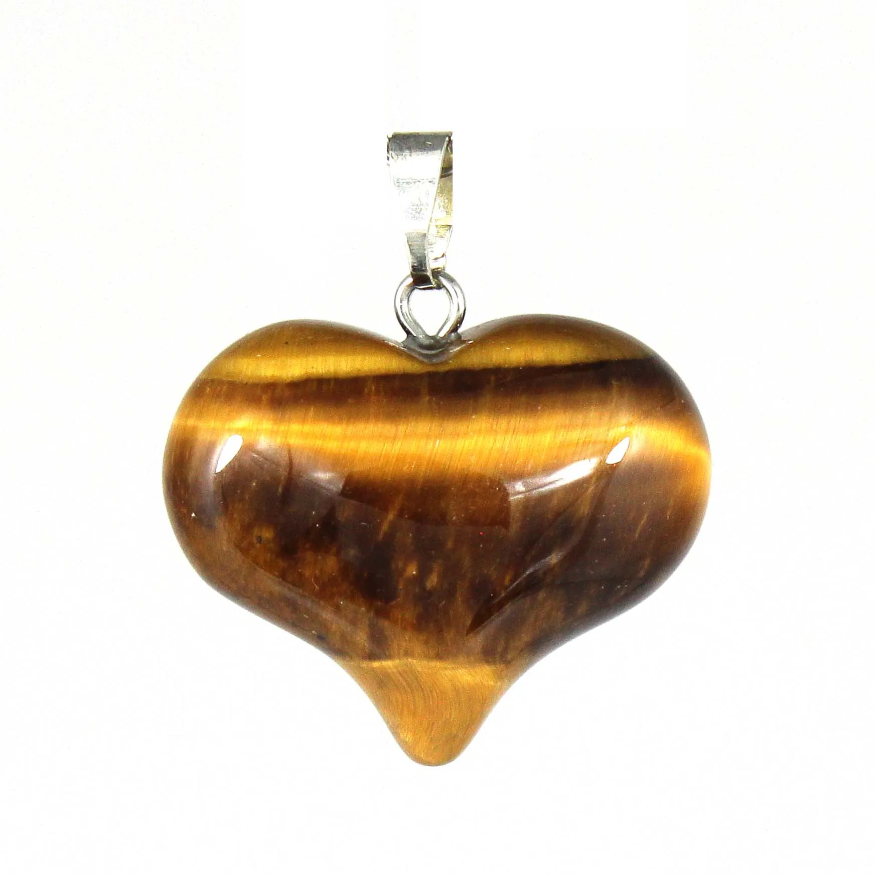 Silver Plated Natural Yellow Jade Citrine Rose Quartz Crystal Love Heart Stone Pendant Jewelry Valentine\'s Day Gift No Chain