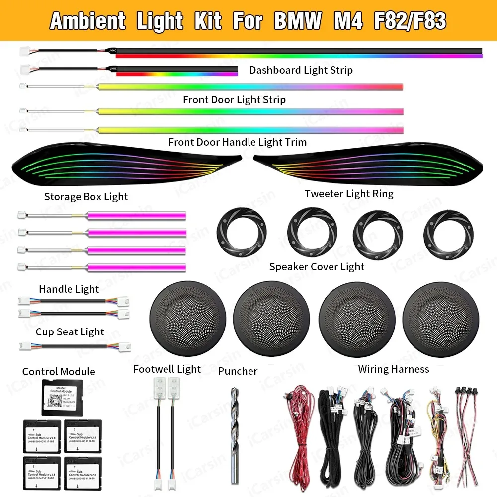 

64 Colors Dynamic Ambient Lighting Upgrade Kit for BMW 4 Series F32 M4 F82 OEM Style Interior LED Light Accessories