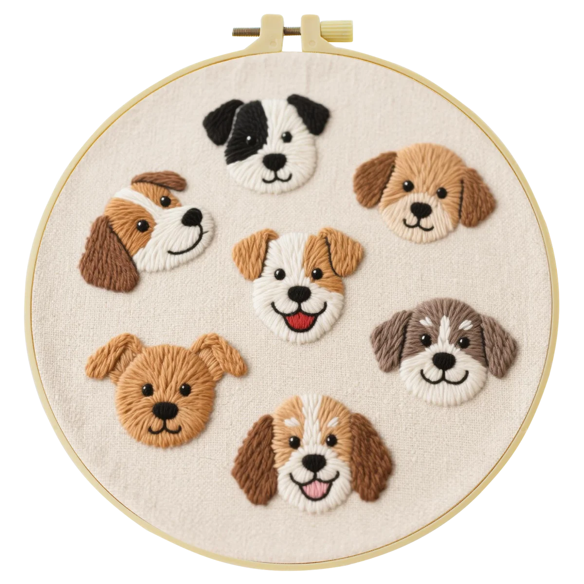 1 Stück 20X20CM/15X15CM 7,87/6,3 Zoll Hundestickerei-Starter-Kit DIY-Kit DIY-Stickerei-Set Handarbeiten Heimdekoration Nadelkunst – Detail 2
