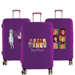 Travel Elastic Suitcase Dust Cover Luggage Protective Cover Apply18-32 Inch Trolley Case Friends Series Print Travel Accessories