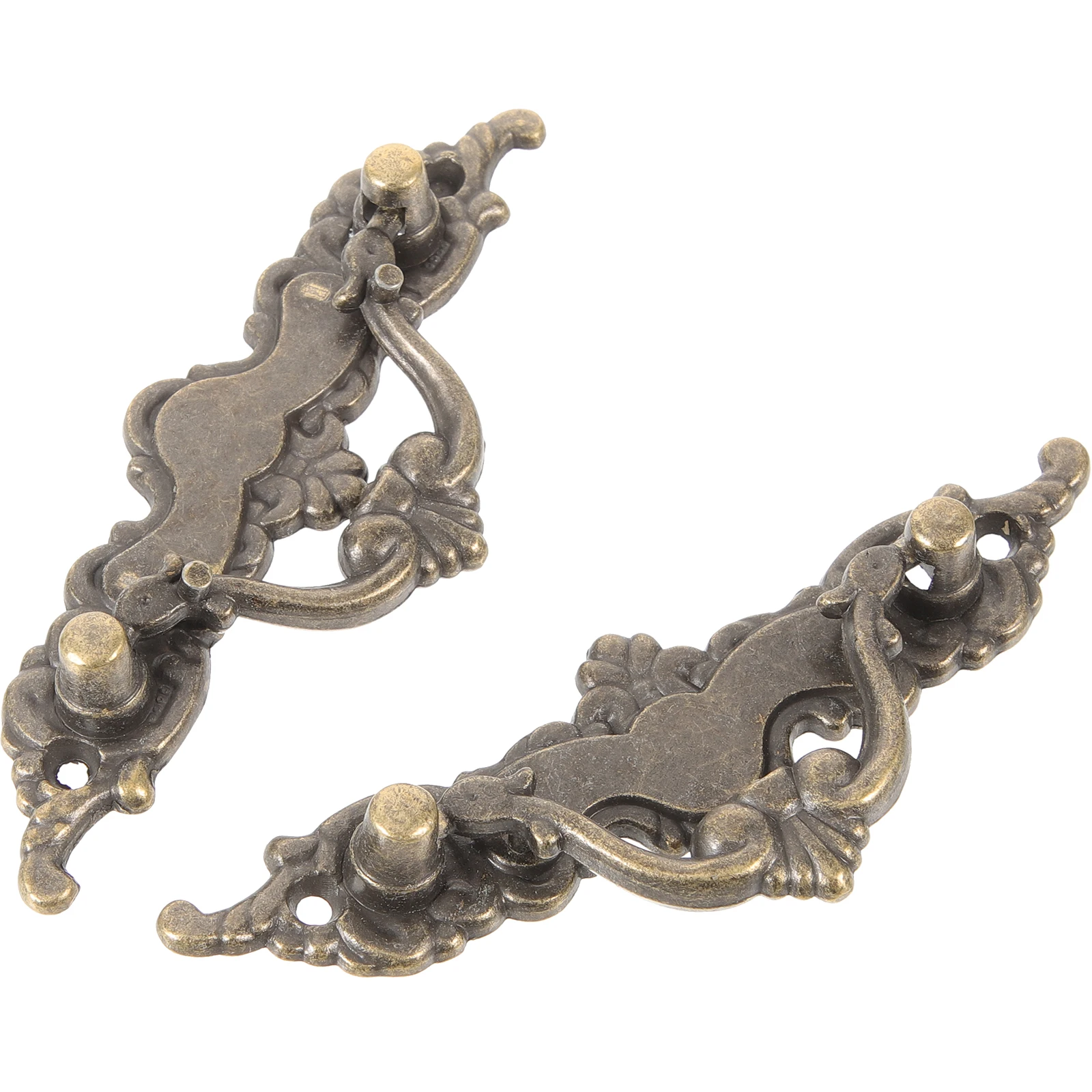 

2 Pcs Cabinet Door Handle Retro Decor Dresser Pulls Metal Flowers Vintage Style Handles niture Victorian Zinc Alloy Knob