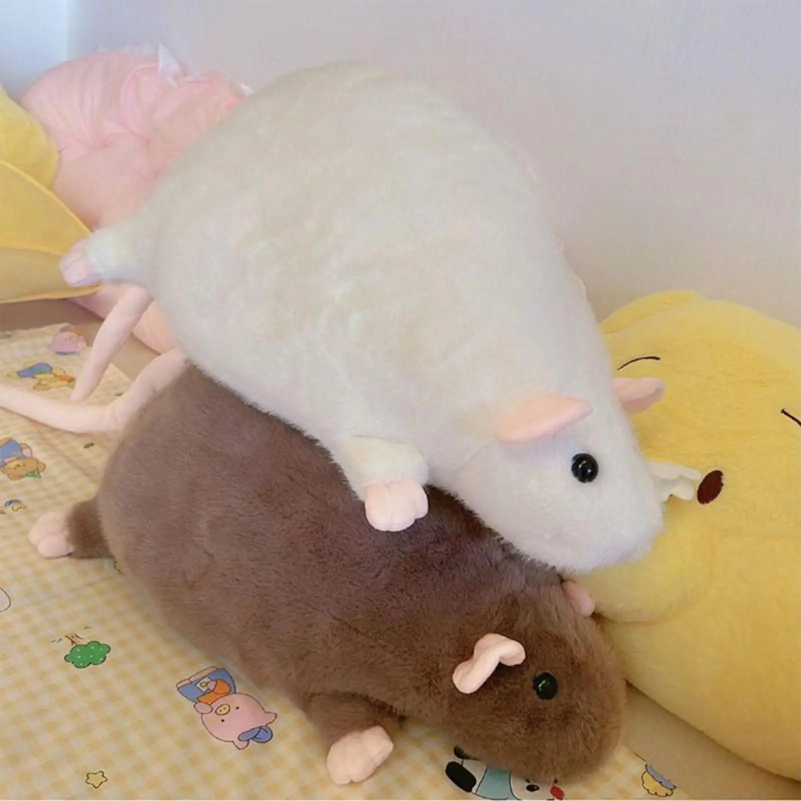 

Realistic Stuffed Mice Pillow Chubby 3D Novelty Animal Doll Plush Stuffed Toy Baby Sleeping Throw Pillow Gifts for Kids Girls