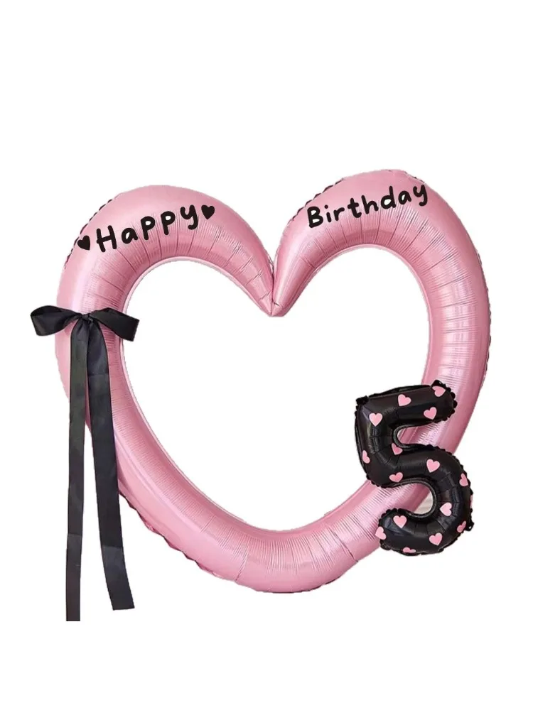 Ballon coeur d'amour ajouré, décoration de fête d'anniversaire, Ballons d'amour mignons, cadeaux de fête prénatale, de mariage, ornement de fête