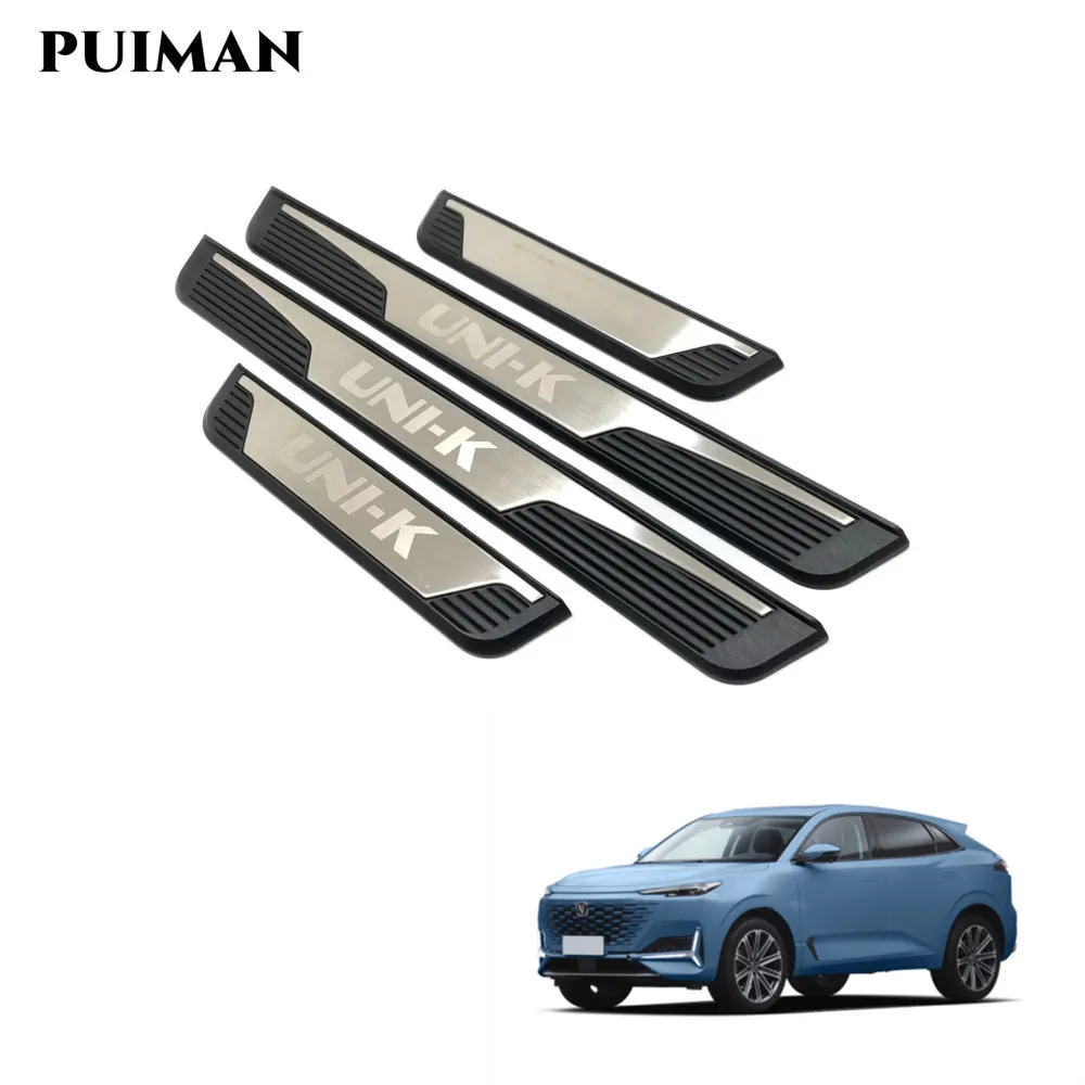 

For Changan Uni-k Unik 2021-2022 Stainless Car Door Sill Scuff Plate Protectors Trim Guard Kick Pedal Cover Styling Accessories
