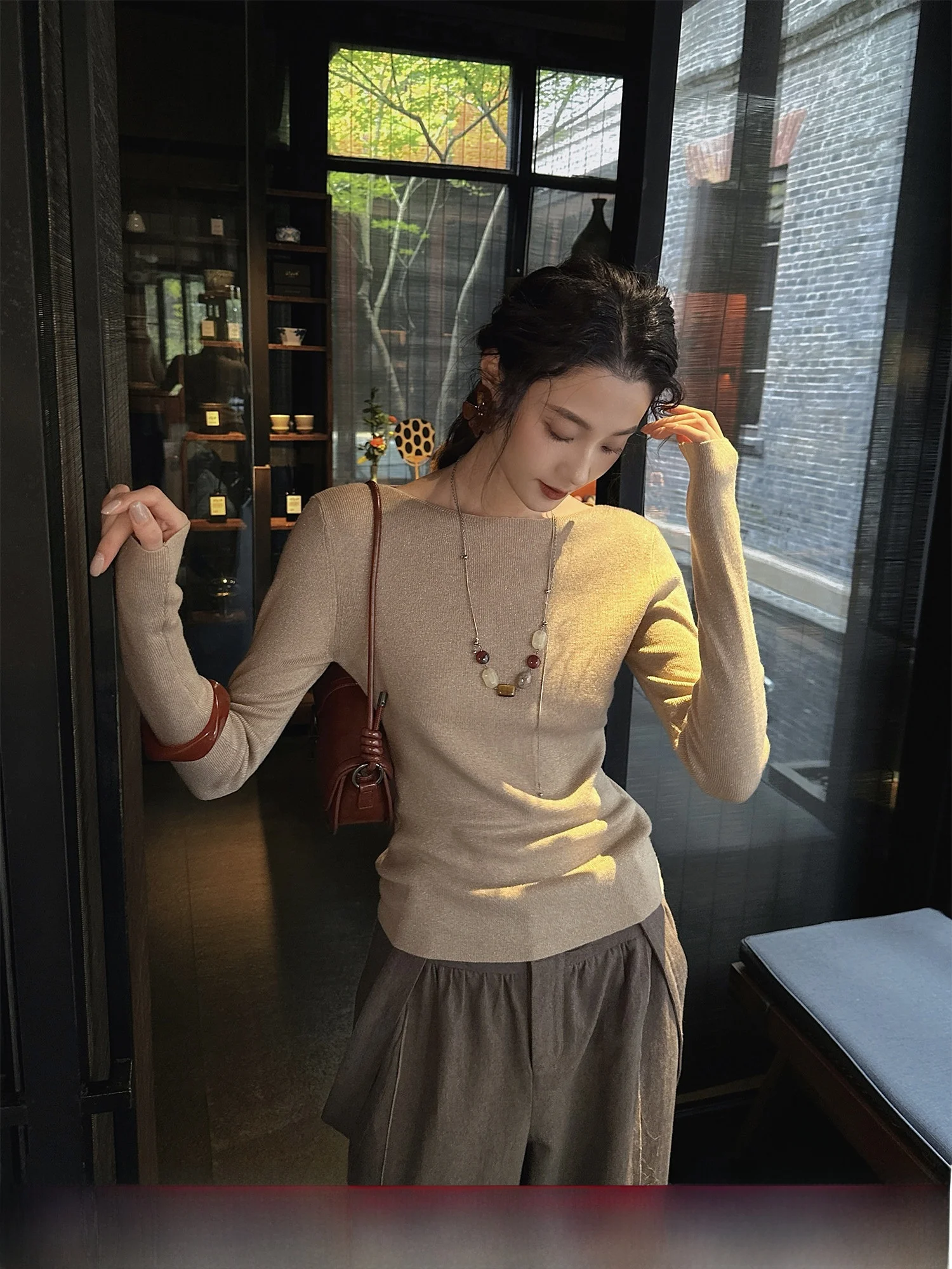 

Sanji Bla Flower Woolen Knitted Sweater Women's Inner Wear Casual Sle Loose Fit Long Sve Cool Feeling Regular Length