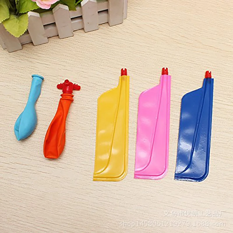 A84F-10 Set Funny Balloon Helicopter Launcher Balloon Powered Racers Inertial Power Stem For Children's Day Gift