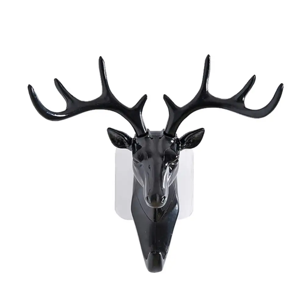 Dropshipping!!Fashion Deer Head Antlers Self Adhesive Keys Hat Holder Wall Door Hook Hanger