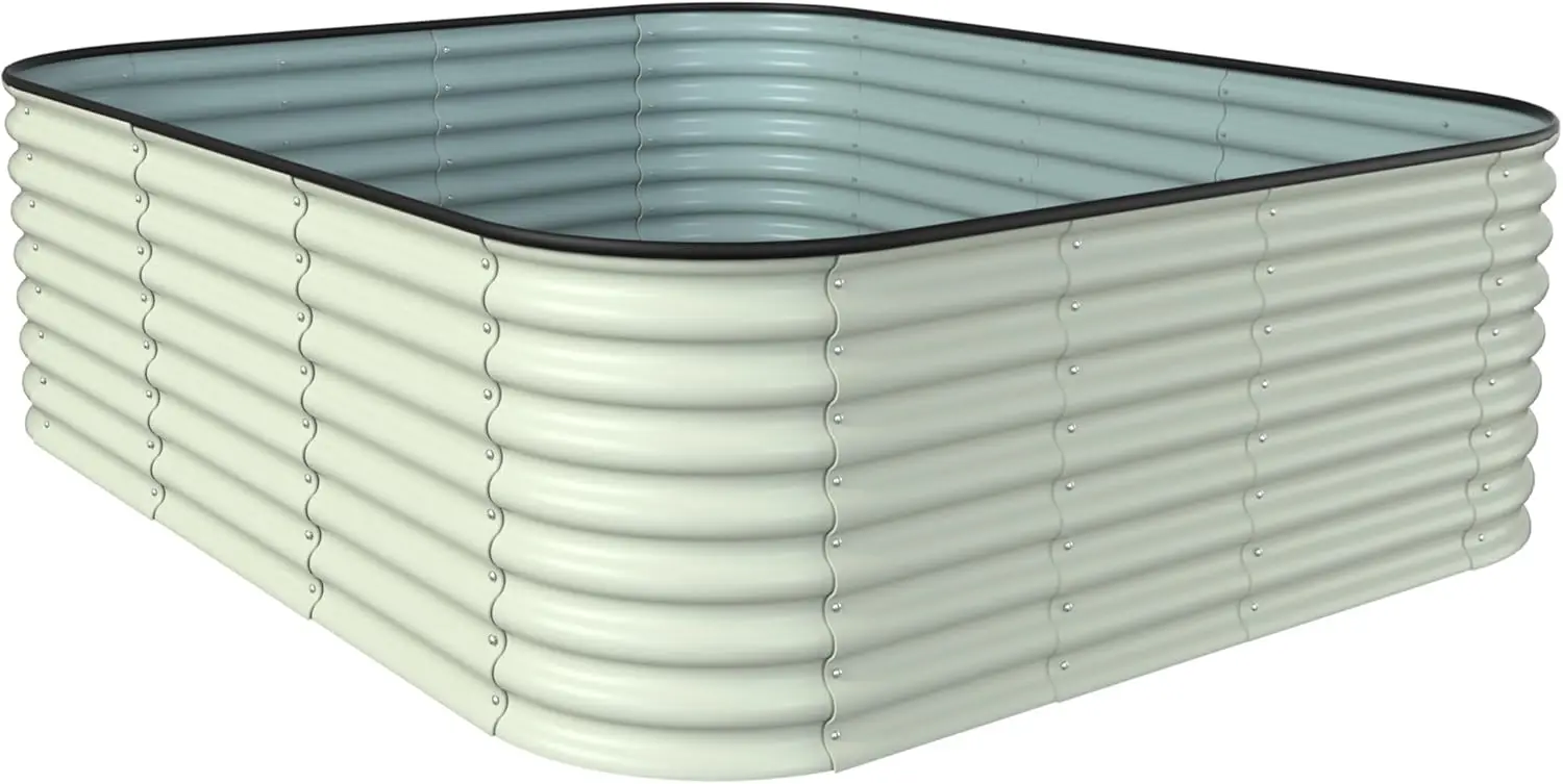 

24''H Raised Garden Bed, Galvanized Raised Garden Bed with 3 Aluminum Support Rods, 8x4FT Modular Raised Planter Box Out