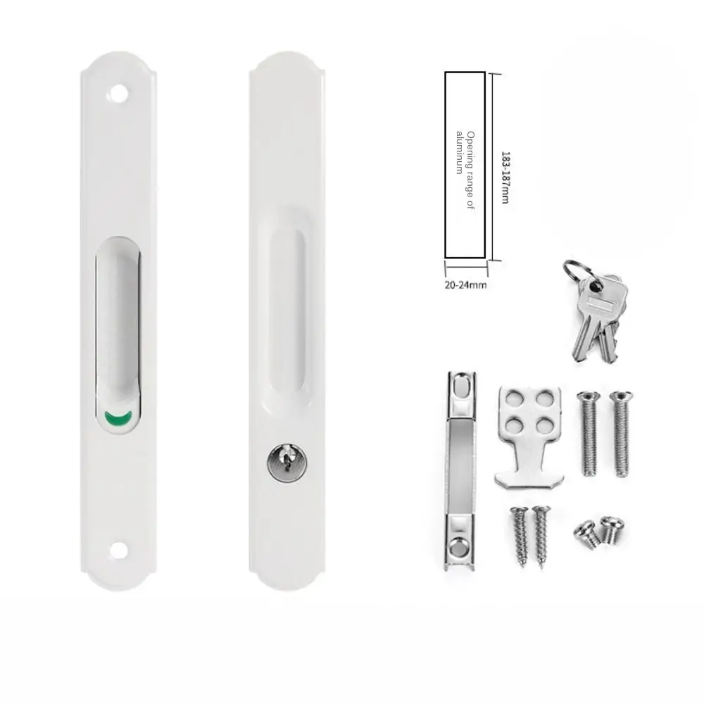 

New Stainless Steel Sliding Door Lock Invisible Embedded Lock Window Latch Durable Door Handle Lock Sliding Window
