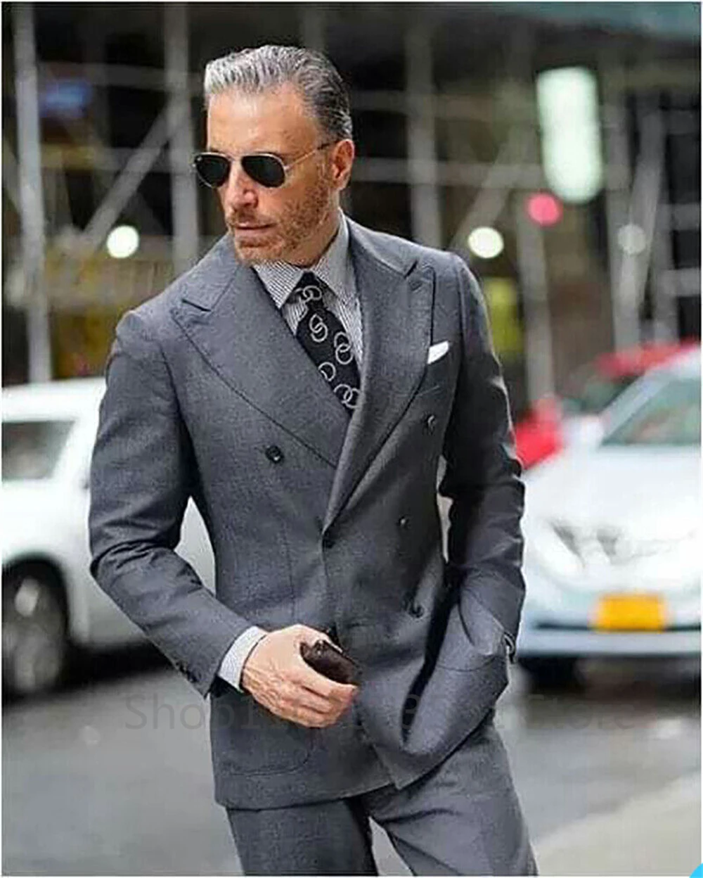 Gray Suits for Men 2024 Slim Fit 2 Pieces Male Suits Formal Business Groom Wear Wedding Tuxedos (Blazer+Pants) Costume Homme