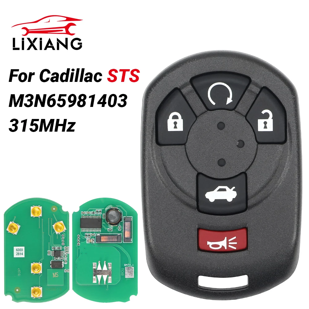 

LIXIANG M3N65981403 Remote key Keyless Entry 315MHz For Cadillac STS 2005 2006 2007 Fob Smatt Car 5 Buttons KeylessGo