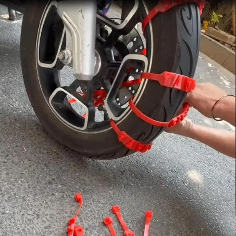 Catene da neve per motocicli Catene antiscivolo in nylon con custodia Catene antiscivolo per pneumatici per auto Catena di estrusione per neve ghiaia