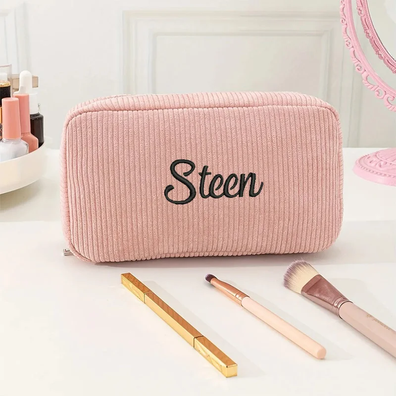 Corduroy Makeup Bag Small Storage Bag Personalized Travel Portable Luggage Makeup Bag Washing Products Storage Bag