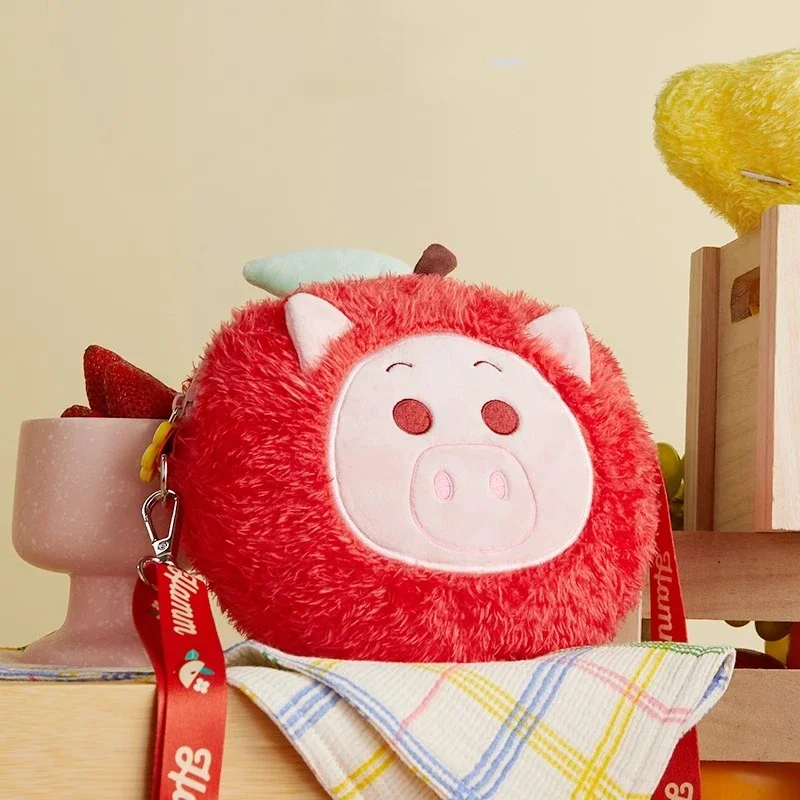 MINISO Crossbody Bag Disney Fruit Bazaar Collection Lotso Rex Ham Kawaii Fluffy Large Capacity Birthday Gift for Children