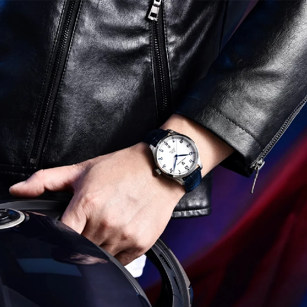 ページニ-サファイアガラス自動巻き時計,200m,機械式,防水,ブランド,男性用