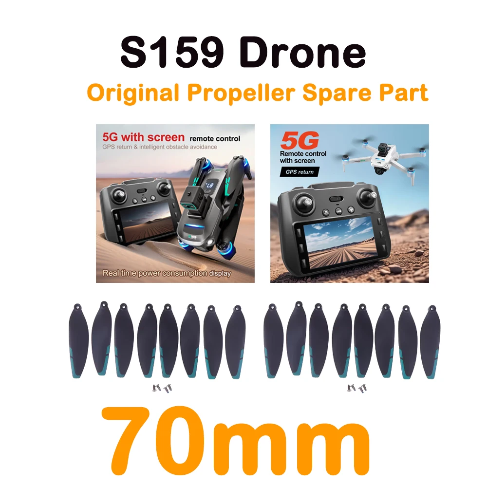 Wholesale 70mm S159 Propeller A B Blade Original for S159 GPS Brushless Drone RC Quadcopter Wing Rotor Spare Part Accessory