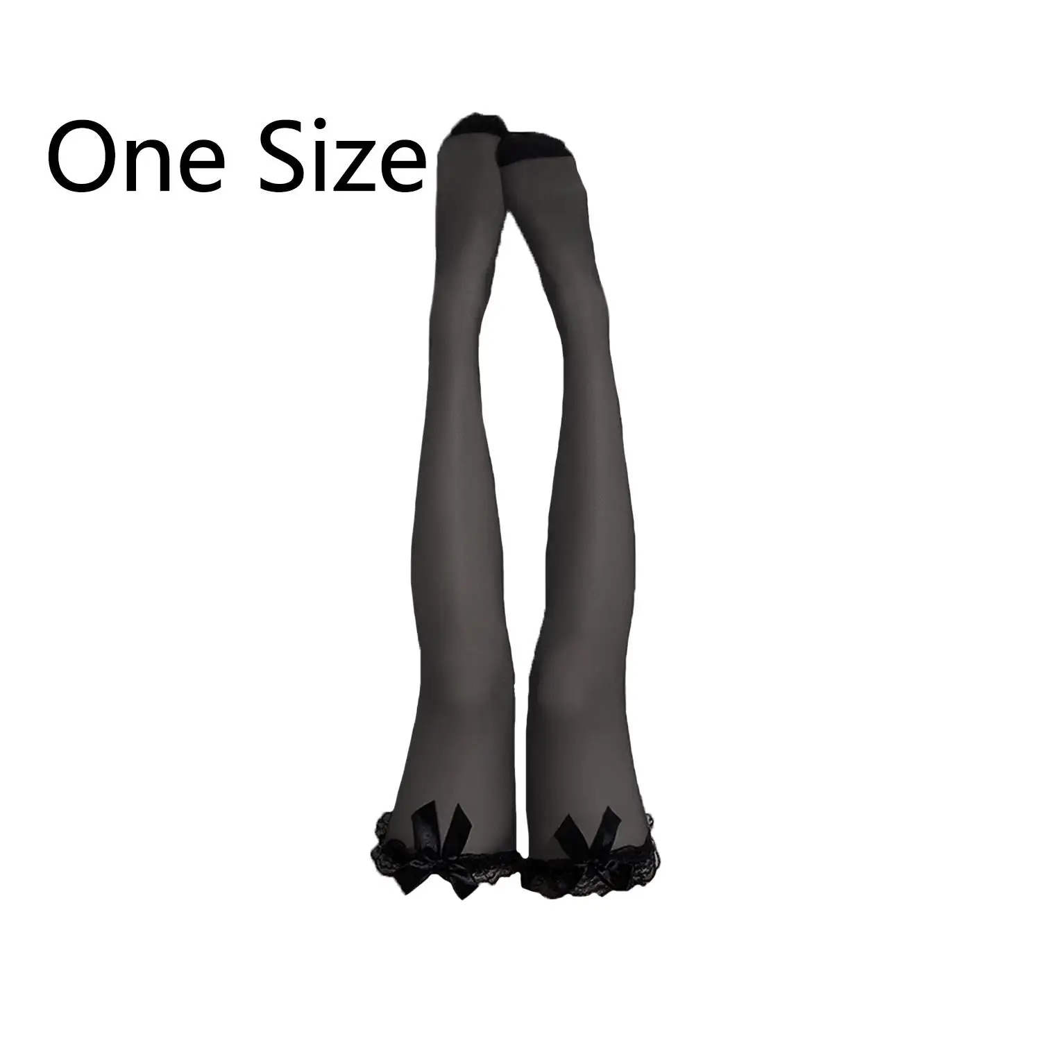 1 Pair New Women Stockings Sexy Lace Bow Thigh High Stockings Lolita Knee High Socks Sweet Girls Kawaii Overknee Stockings