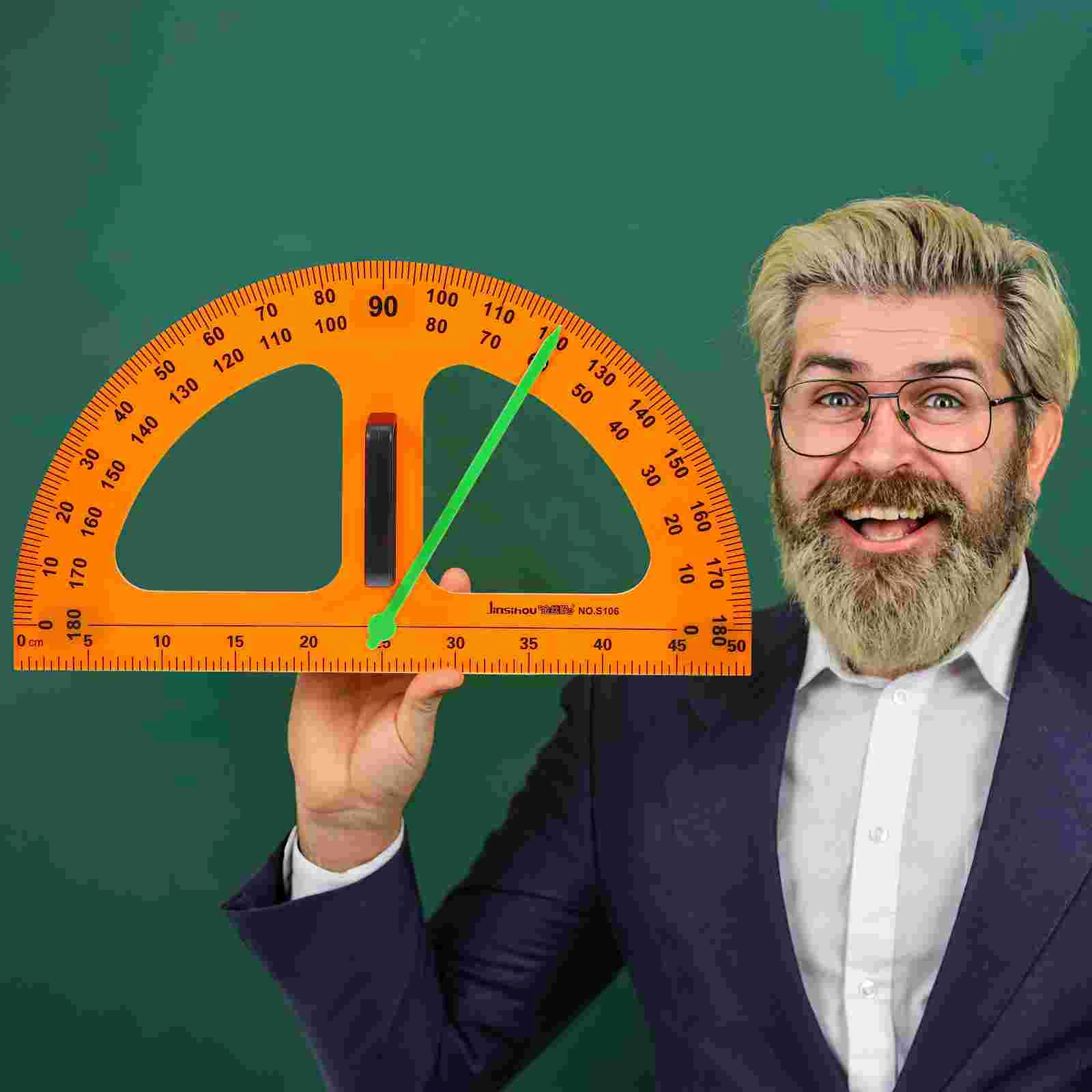 Teaching Protractor Measuring Plastic Supply Ruler Math Accessory Tool Accessories Whiteboard School Teacher Use