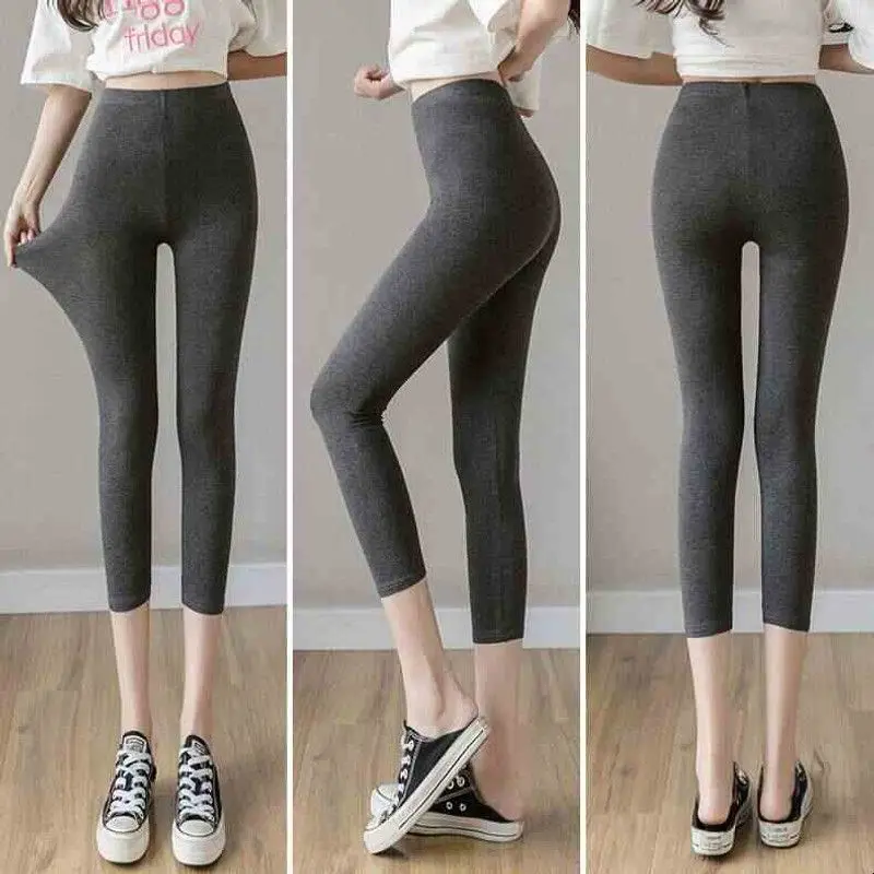 Summer High Waist Thin Slim Fit Leggings Seven Point Style Comfortable Breathable Stretchy Women's Bottoms Fashion Trend