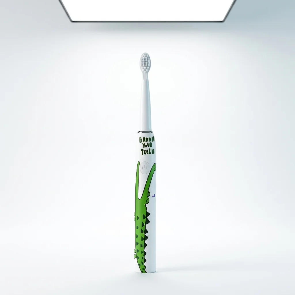 

Children's Sonic Electric Toothbrush Cute Dinosaur Series Rechargeable with 4 Brush Heads Gift Box for Kids Oral Hygiene