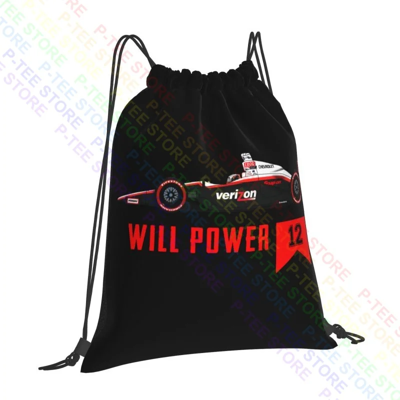 12 Will Power 2019 Indycar White Racing Drawstring Bags Gym Bag Print Softback 3d Printing School Sport Bag