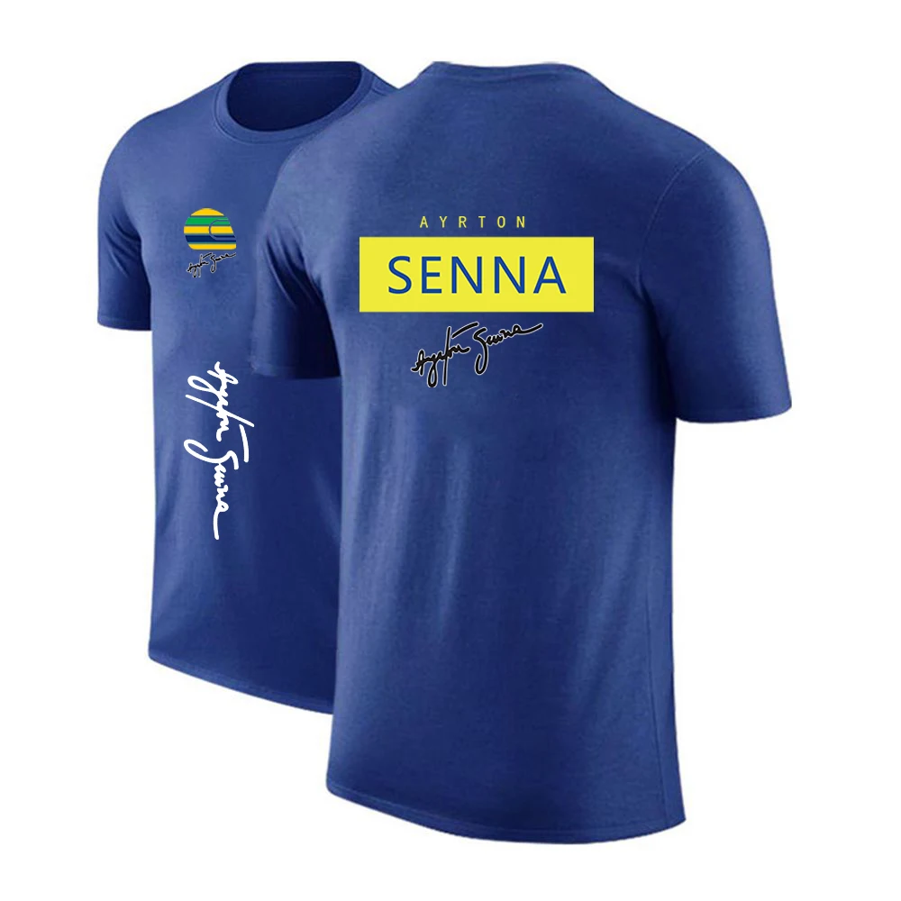 2023 New Men Ayrton Senna Hip Hop Summer Pattern Printed Short Sleeved Oversized Tops Harajuku Fashion Street T Shirt Tops