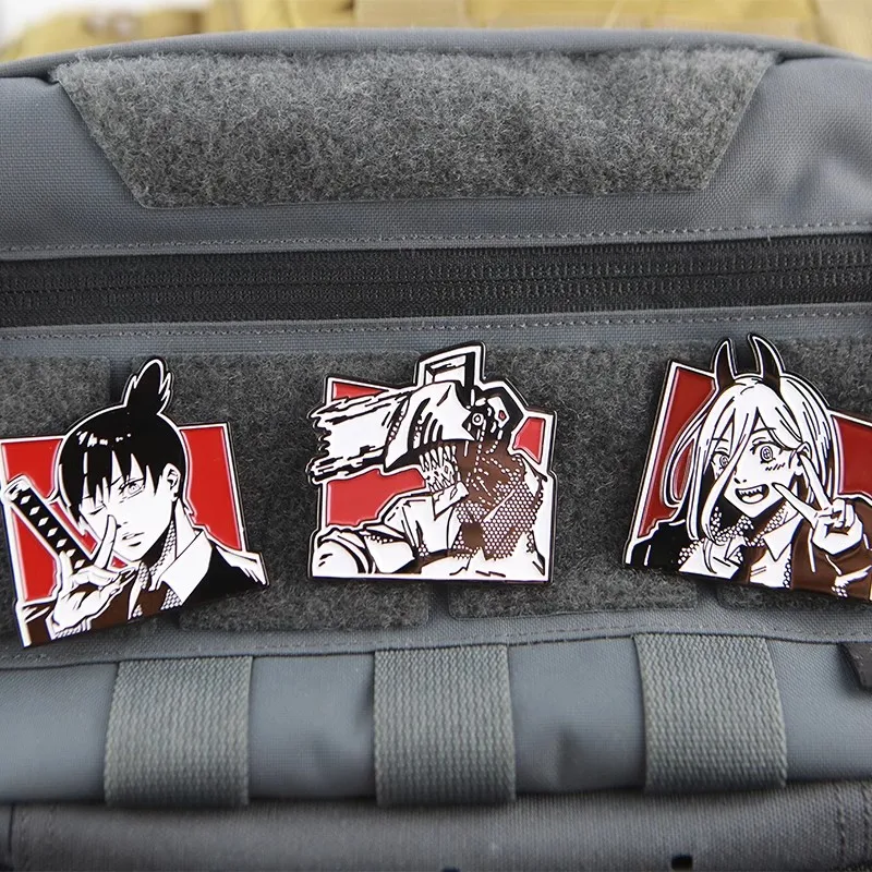 Chainsaw Man Anime Patch Power Hayakawa Autumn Label Embroidery Patches Hook and Loop Metal Tactical Military Backpack Badges view 4