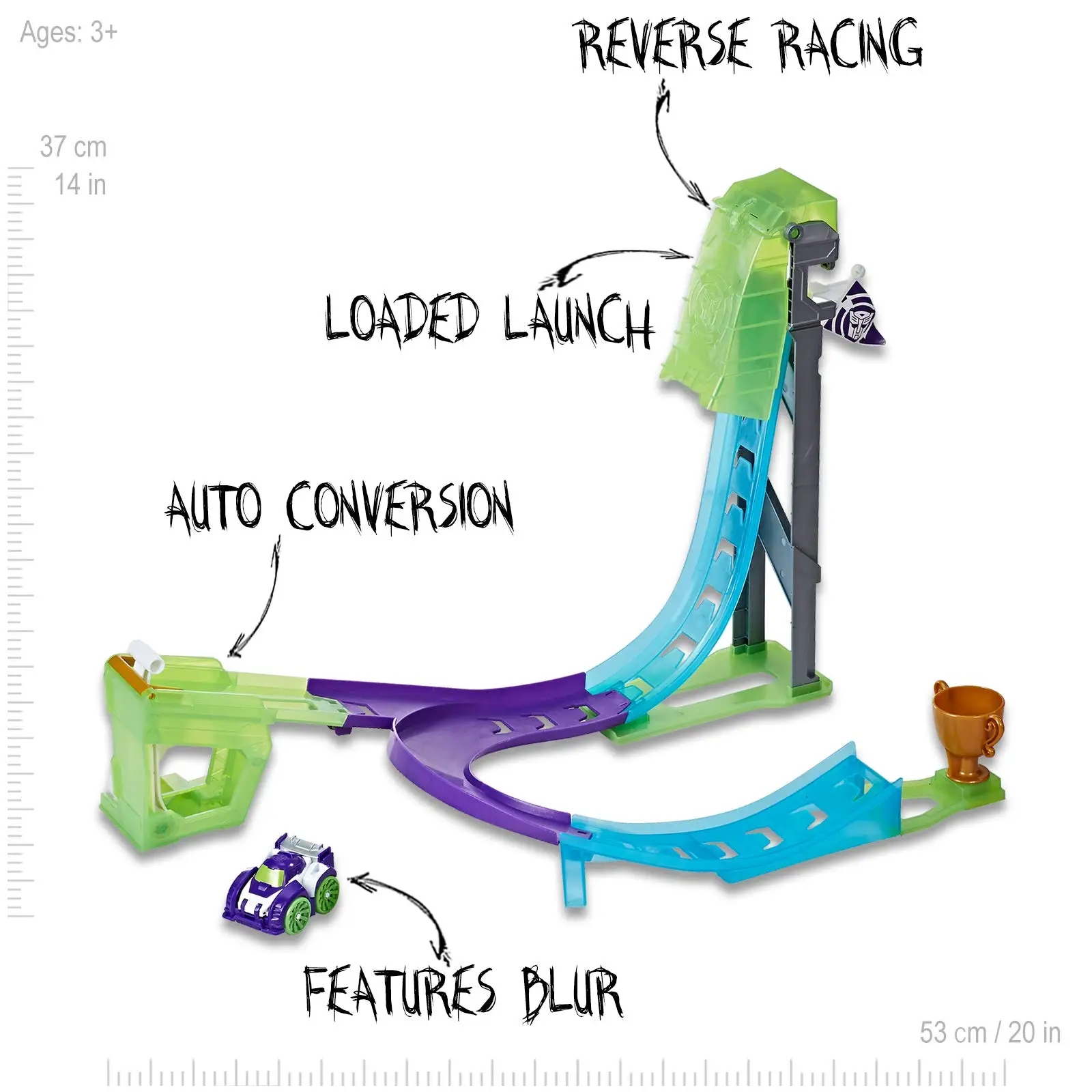 Heroes Transformers Rescue Bots Flip Racers Blurr Reverse Raceway Action Figure Model Playset Car Toys for Boys Christmas Gift