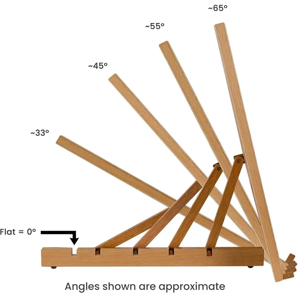 Adjustable 3-Piece Portable Easel for Ding Boards, 19.75 x 29.5, 5 Position Options, Natural Wood Finish