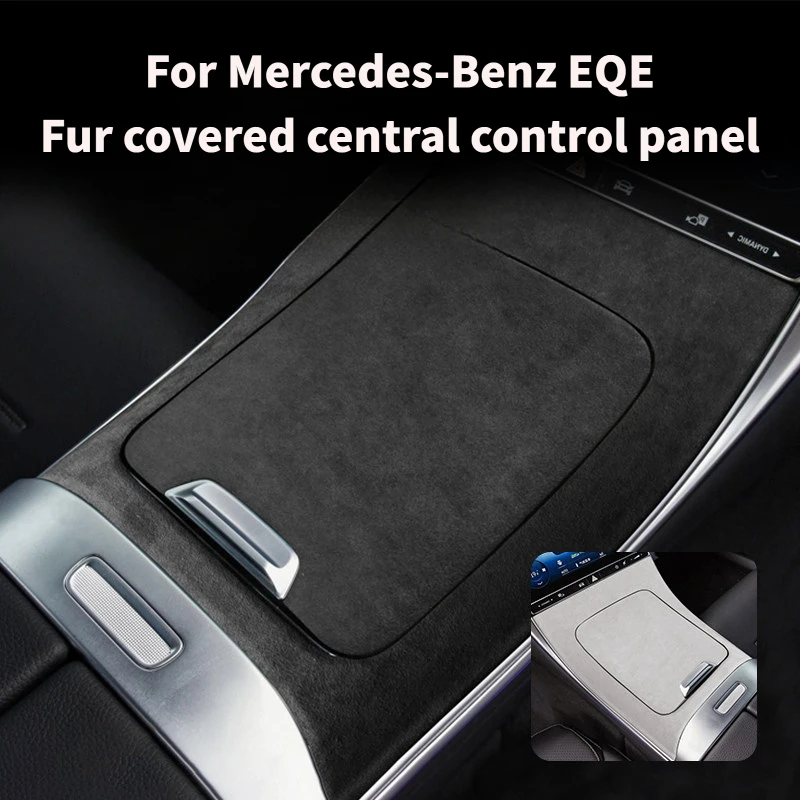 Car Interior Accessories For Mercedes Benz EQE EQS New Models Suede Leather Center Console Panel Protection Cover Anti Scratch D