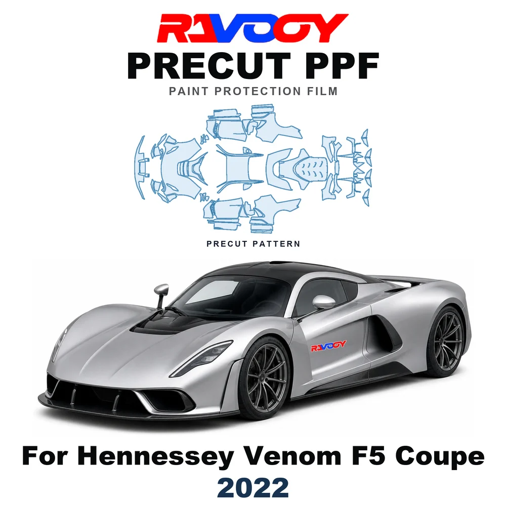 Precut PPF For Hennessey Venom F5 Coupe 2022-2022 8.5mil TPU Paint Protection Film Hood Bonnet Bumper Headlight Self-Healing