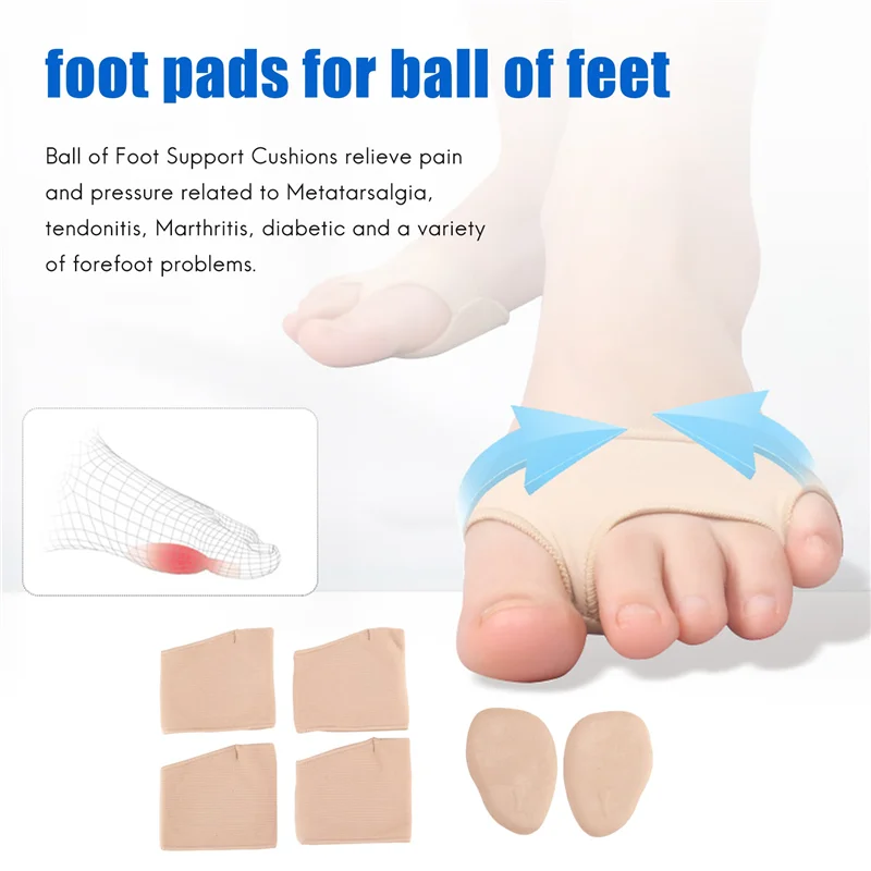 وسادات كم مشط القدم - زوجان من وسائد القدم المكونة من زوج واحد من وسائد جل لمقدمة القدم لألم مشط القدم والبثور والكالس والعصب والدي