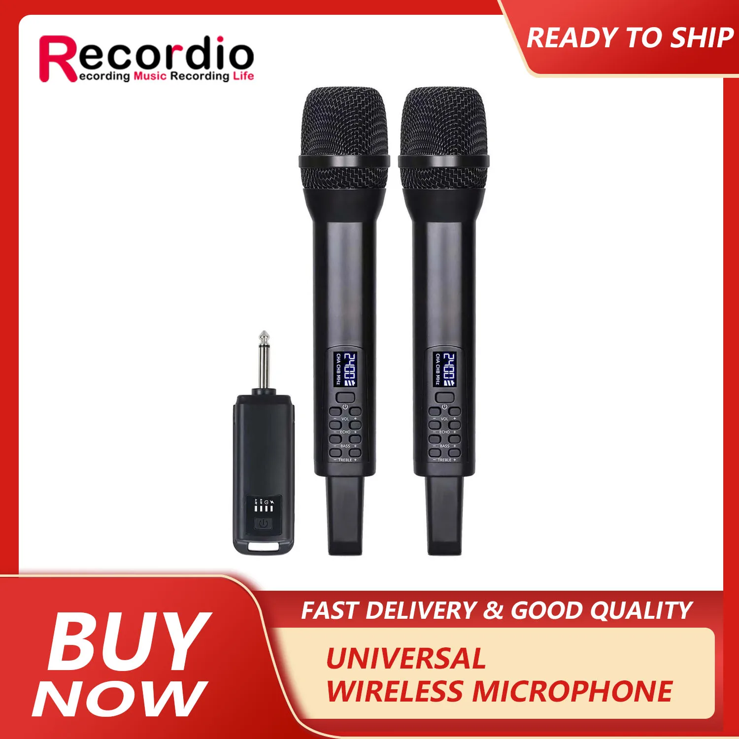 

GAW-D100 Professional Microphone Wireless Recharging Karaoke Singing Adjusted 4 Channel 2.4G Microphone