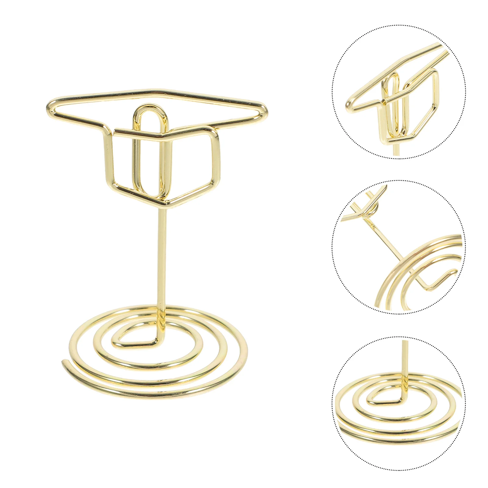 

25Pcs Graduation Cap Card Holders Elegant Gold Desk Business Card Display Clips Photo Stands Mini Menu Labels Graduation Party