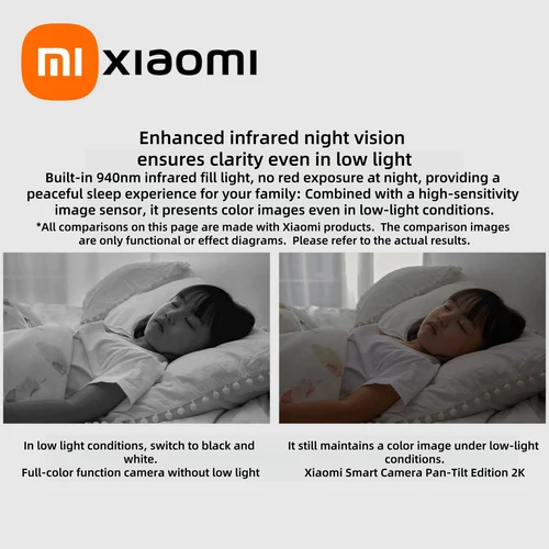 Imagen 2 del producto Xiaomi cámara inteligente 2K 1296P HD 360 ángulo interior Monitor de seguridad para bebés WIFI cámara web nocturna cámara de vídeo IP Mi Smart Home-CN