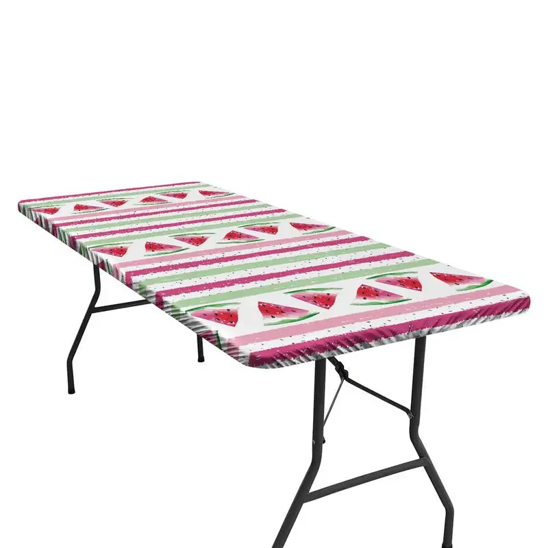 

Waterproof Picnic Table Cover Rectangle Fitted Picnic Table Cloth 72X30Inch Striped Pattern Cover For Kitchen Dining Table