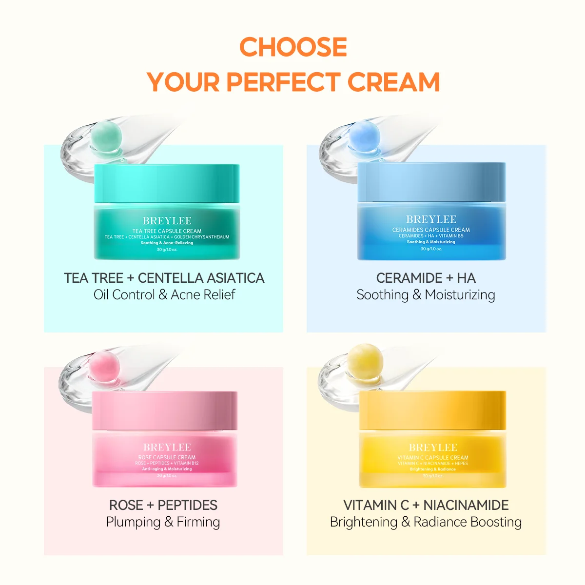 BREYLEE Gesichtscreme Retinol Vitamin C Serie - Feuchtigkeitsspendend, Anti-Aging, Aufhellend – Detail 7